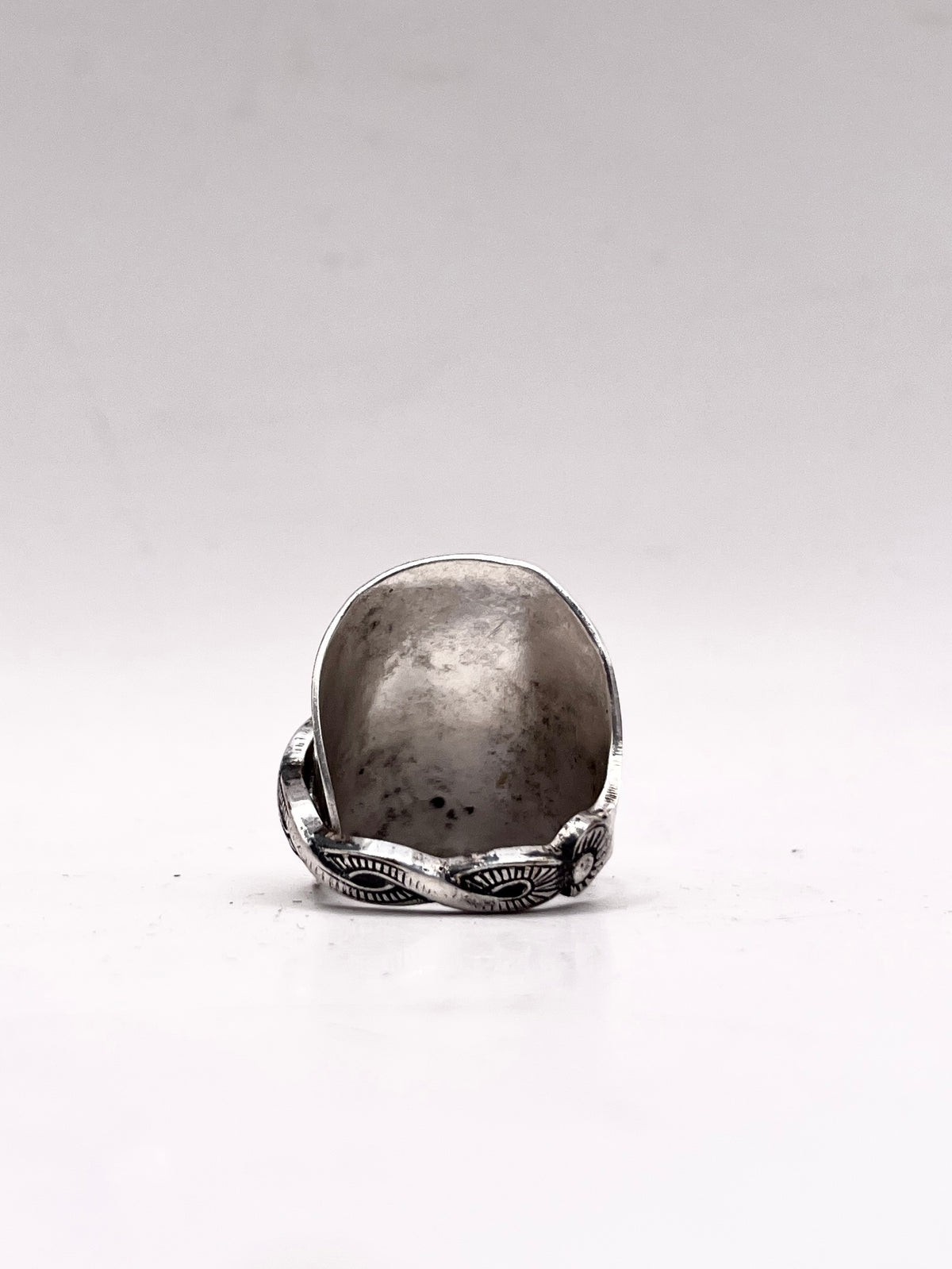 Anello Intero Intreccio ricavato da un cucchiaino antico in lega d’argento – vista 4