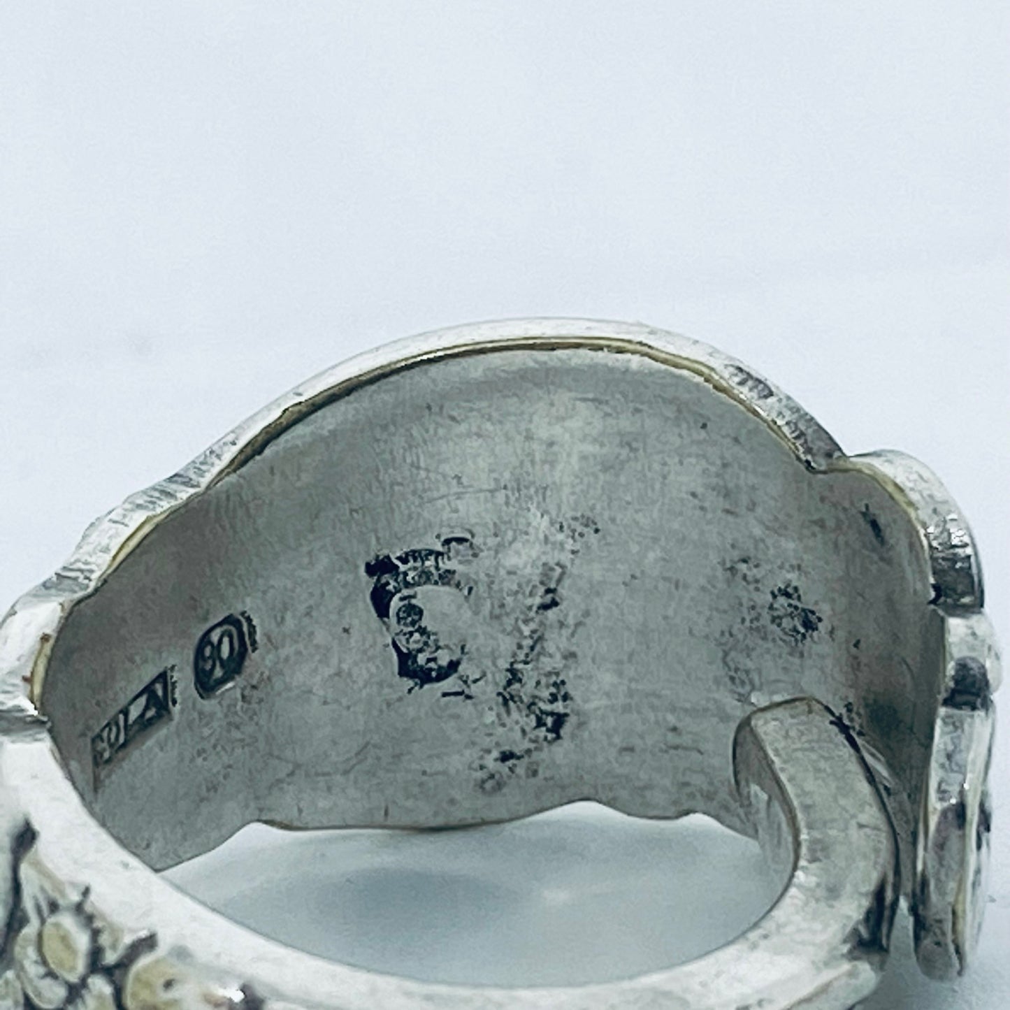 Anello Artigianale DECORO Mod. CLASSICO/SPIRALE  Realizzato con Antica posata in Argento (Prima Metà del ’900)