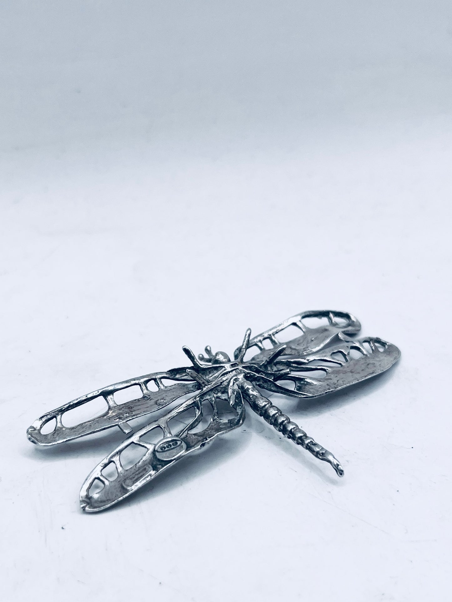 Anello Artigianale LIBELLULA Mod. SPILLA Realizzato con Antica spilla in Argento (Prima Metà del ’900)