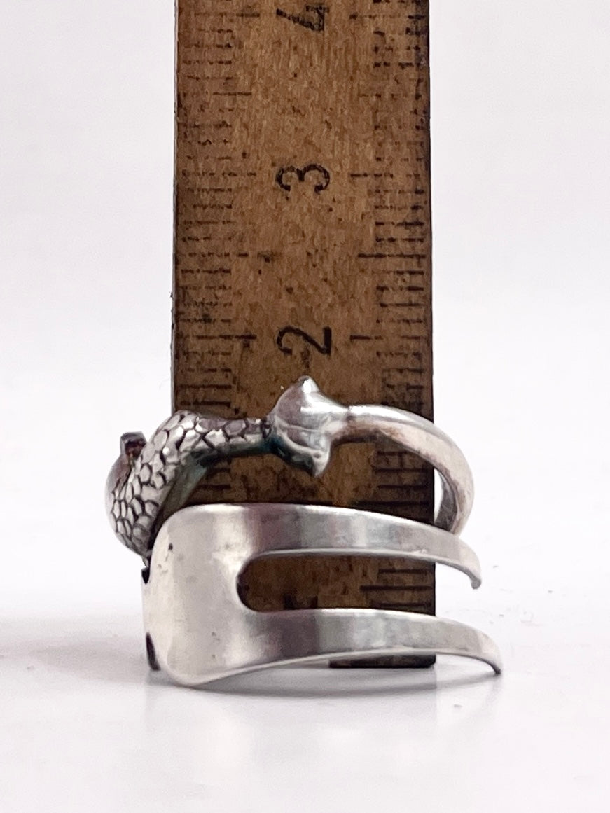 Anello Artigianale FEDINA/INTERO/SPIRALE DELFINO ARALDICO  Realizzato con Antica posata (Prima Metà del ’900)