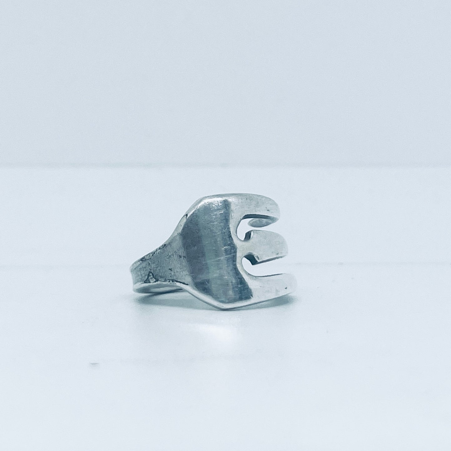 Anello Artigianale TRIDENTE Mod. FORCHETTA  Realizzato con Antica posata in Argento (Prima Metà del ’900)