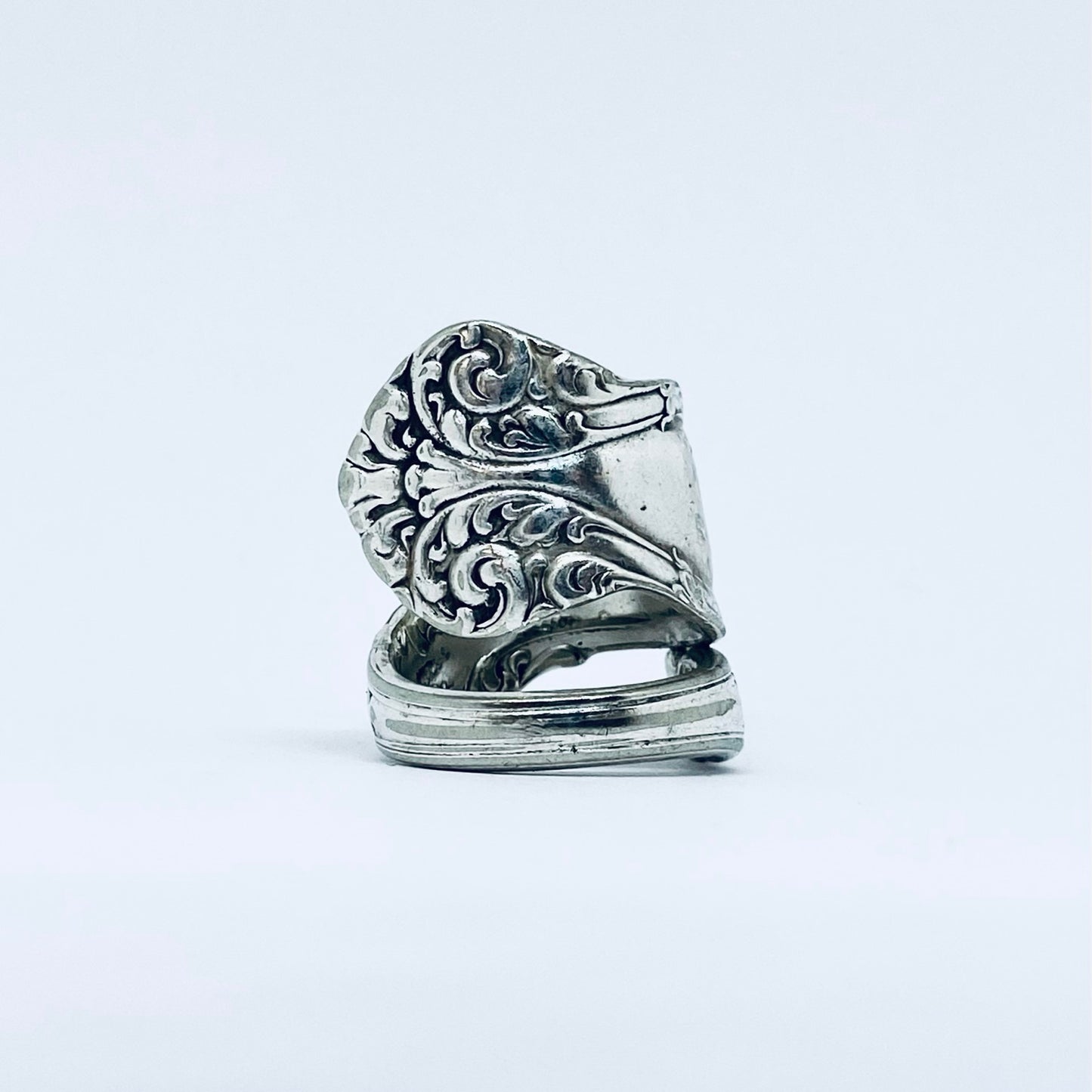 Anello Artigianale Mod. SPIRALE  Realizzato con Antica posata in Argento (Prima Metà del ’900)