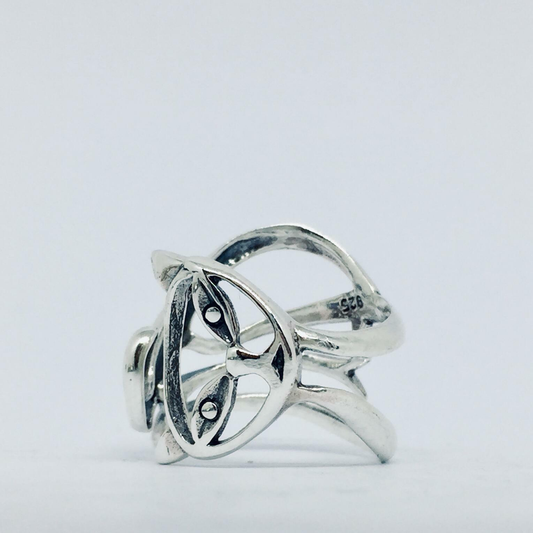 Anello Artigianale GATTO VIPPY Mod. SPILLA Realizzato con Antica spilla in Argento (Prima Metà del ’900)