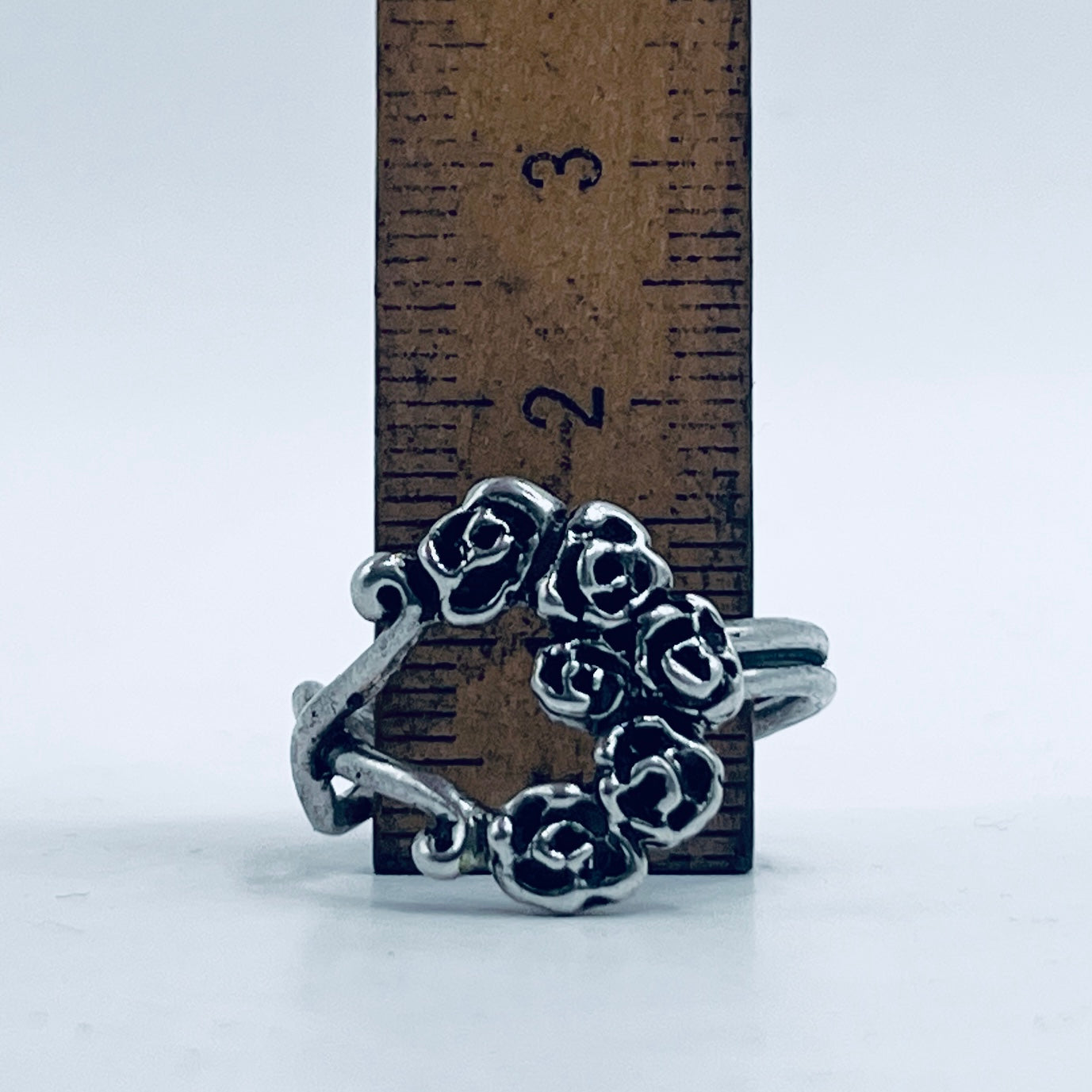 Anello Artigianale CORONA DI FIORI Mod. CLASSICO  + PENDENTE IN OMAGGIO Realizzato con intero Antico Cucchiaino in Argento 800(Prima Metà del ’900)