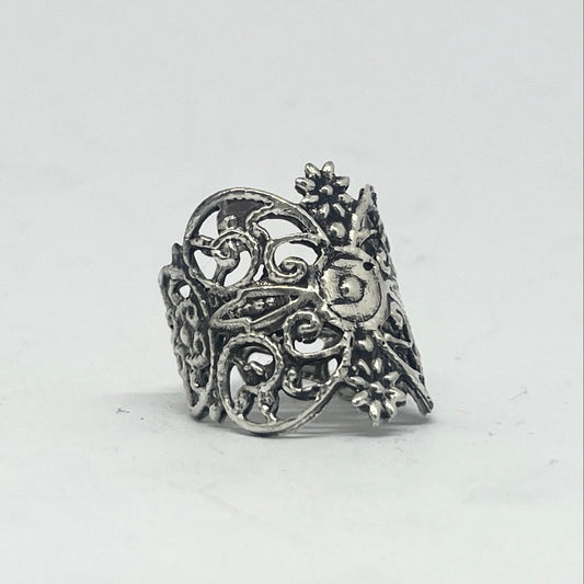 Anello Artigianale “BOCCHETTA SERRATURA FIORI” Realizzato con bocchetta serratura in Argento (Prima Metà del ’900)