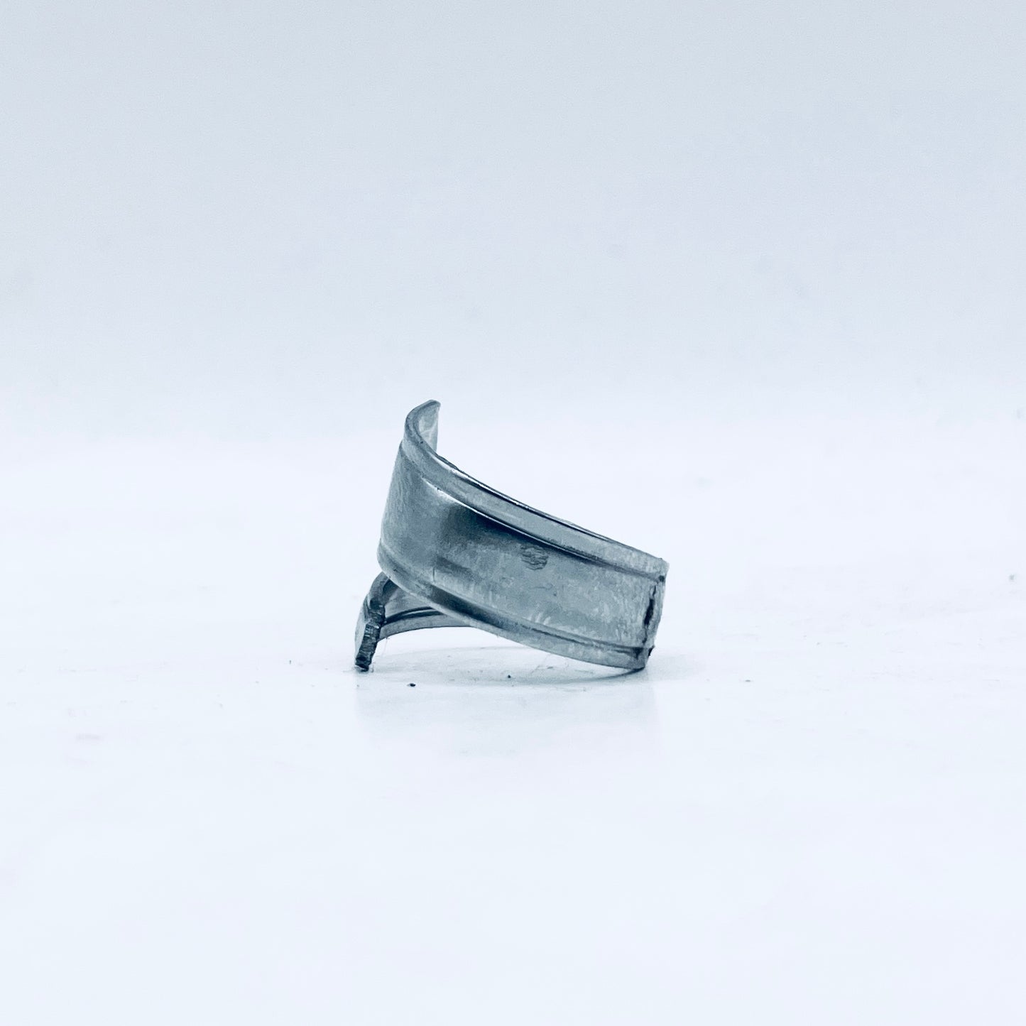 Anello Artigianale Mod. SPIRALE  Realizzato con intero Cucchiaino in ACCIAIO