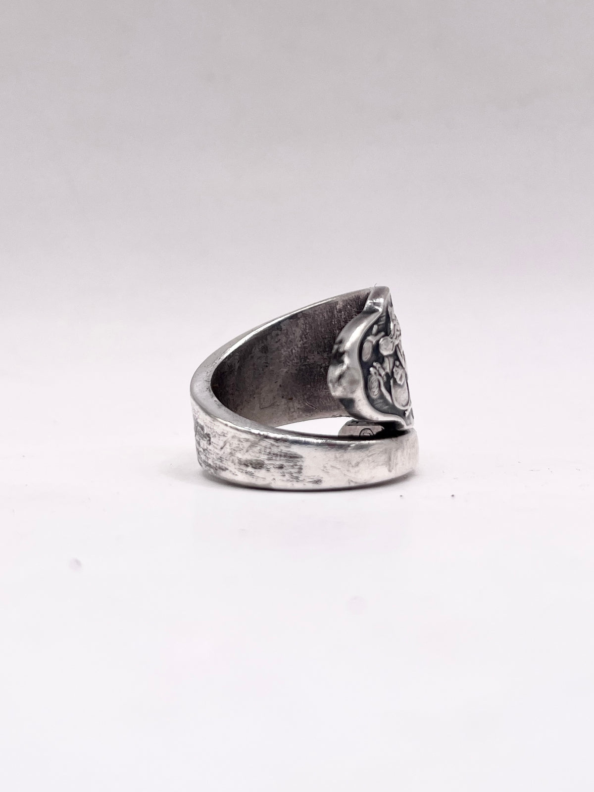 Anello Artigianale CENERENTOLA Mod. SPIRALE Realizzato con Antica posata in Argento (Prima Metà del ’900)