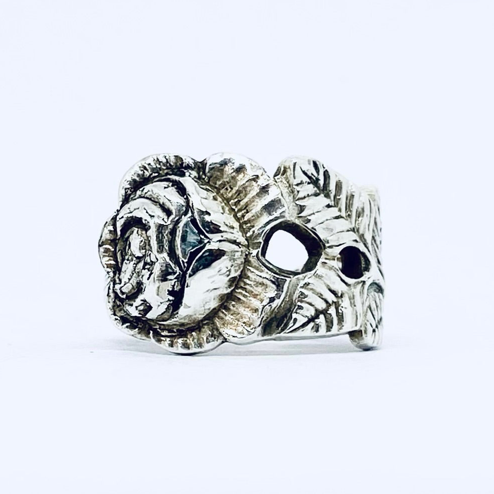 Anello Artigianale ROSA Mod. SPIRALE  Realizzato con Antica posata in Argento (Prima Metà del ’900)