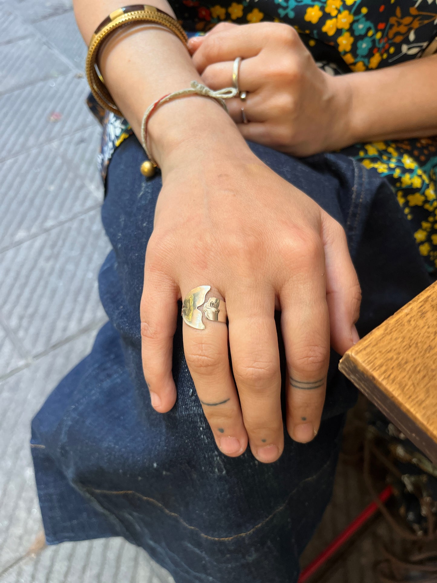 Anello Artigianale Mod. MINICODA#04 Realizzato con Antica posata in Argento (Prima Metà del ’900)