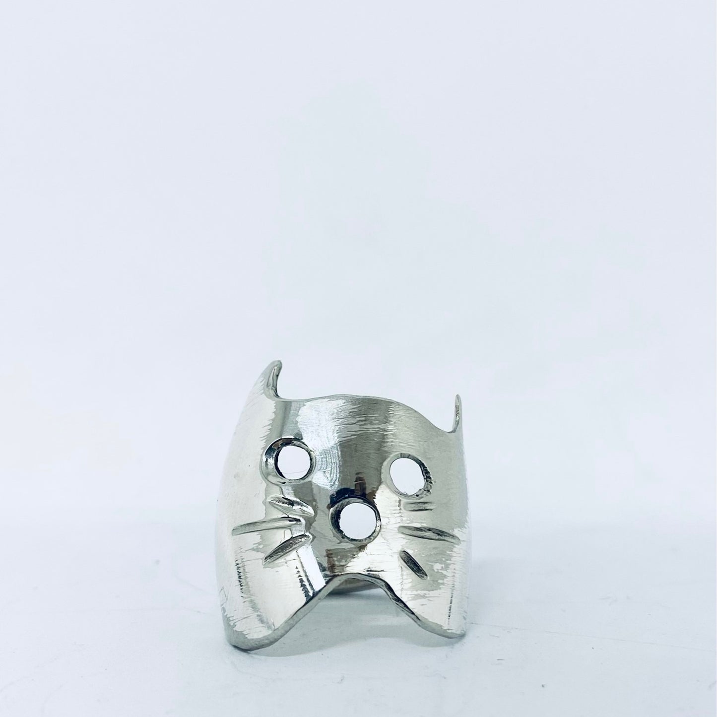 Anello Artigianale Mod. GATTO  Realizzato con Antica posata in Argento (Prima Metà del ’900)