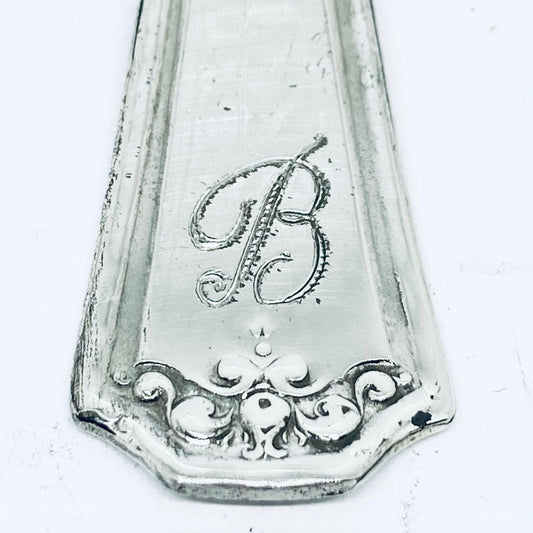 Anello Artigianale INIZIALE B Realizzato con Antica posata in Argento (Prima Metà del '900)