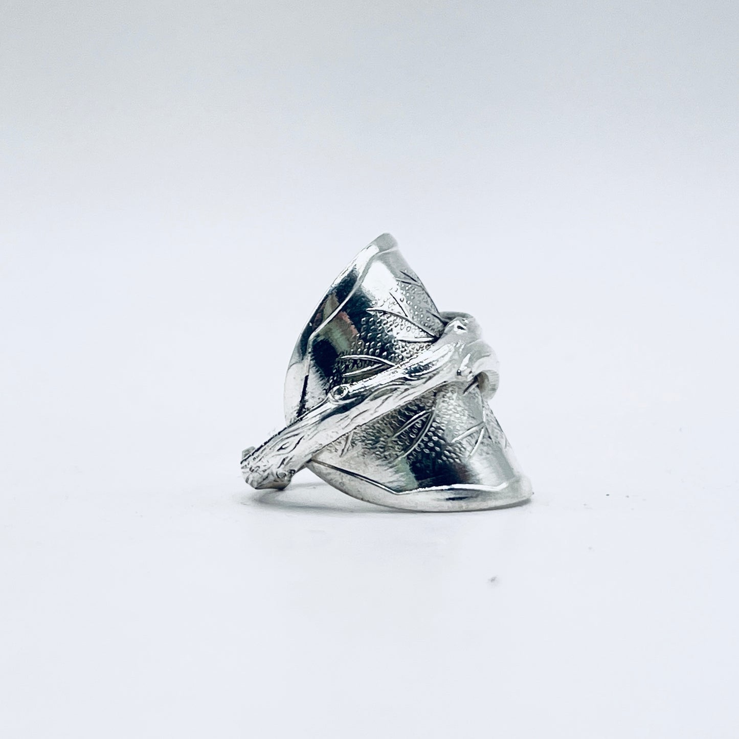 Anello Artigianale CHICCO CAFFÈ Mod. INTERO  Realizzato con intero Antico Cucchiaino in Argento (Prima Metà del ’900)