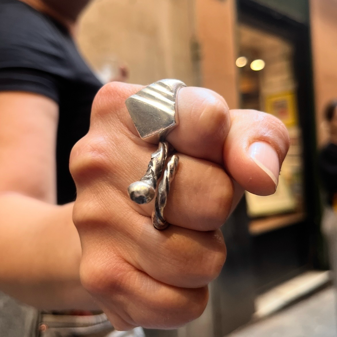 Anello Artigianale PALLINA S.MARCO  Mod. CLASSICO/FEDINA/SPIRALE  Realizzato con Antica posata in Argento (Prima Metà del ’900)