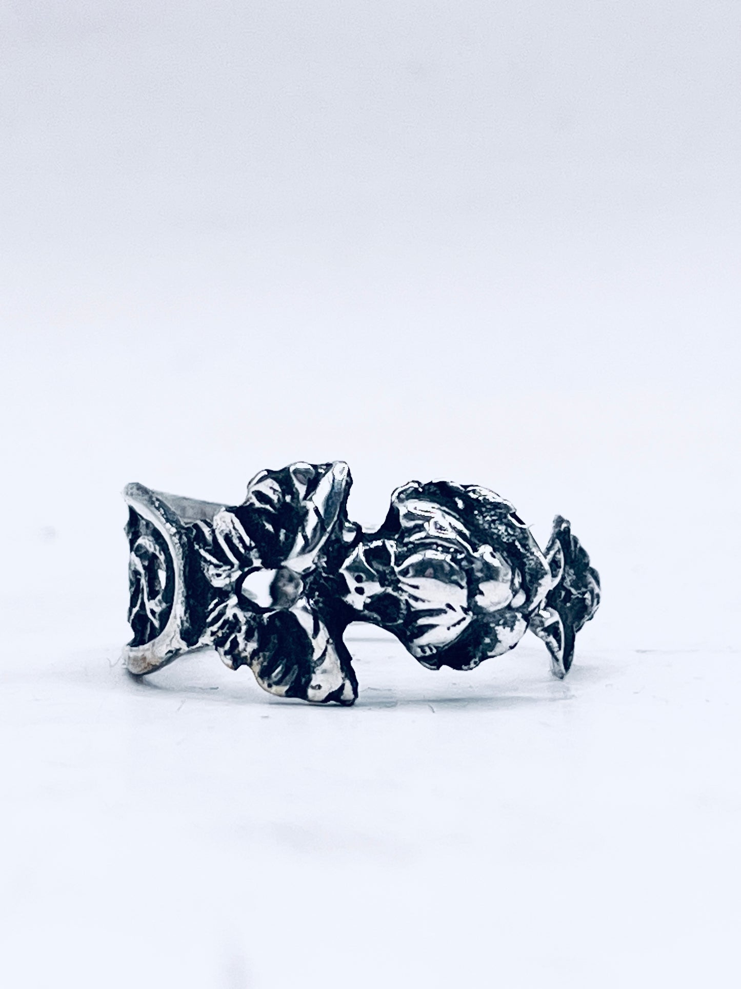 Anello Artigianale PUTTO Mod. CLASSICO  Realizzato con intero Antico Cucchiaino in Argento 800(Prima Metà del ’900)