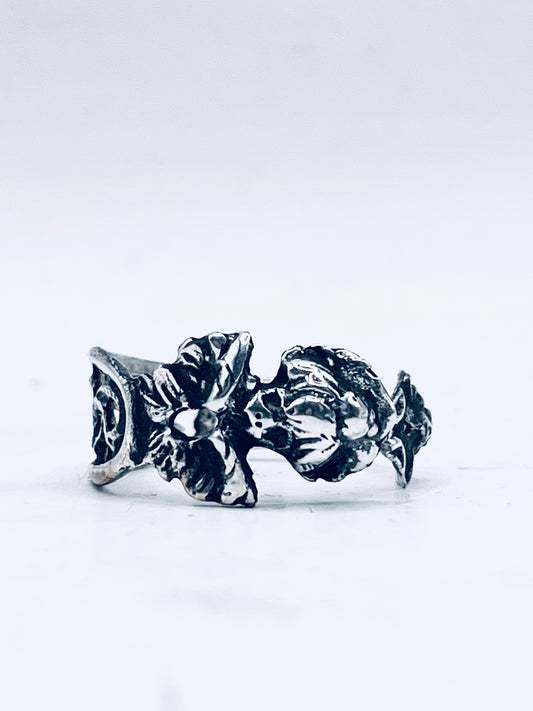 Anello Artigianale PUTTO Mod. CLASSICO  Realizzato con intero Antico Cucchiaino in Argento 800(Prima Metà del ’900)