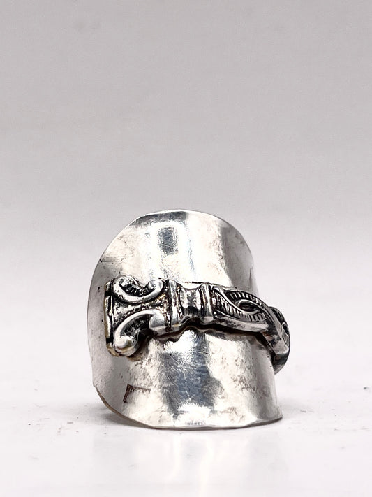 Anello Intero Intreccio ricavato da un cucchiaino antico in lega d’argento