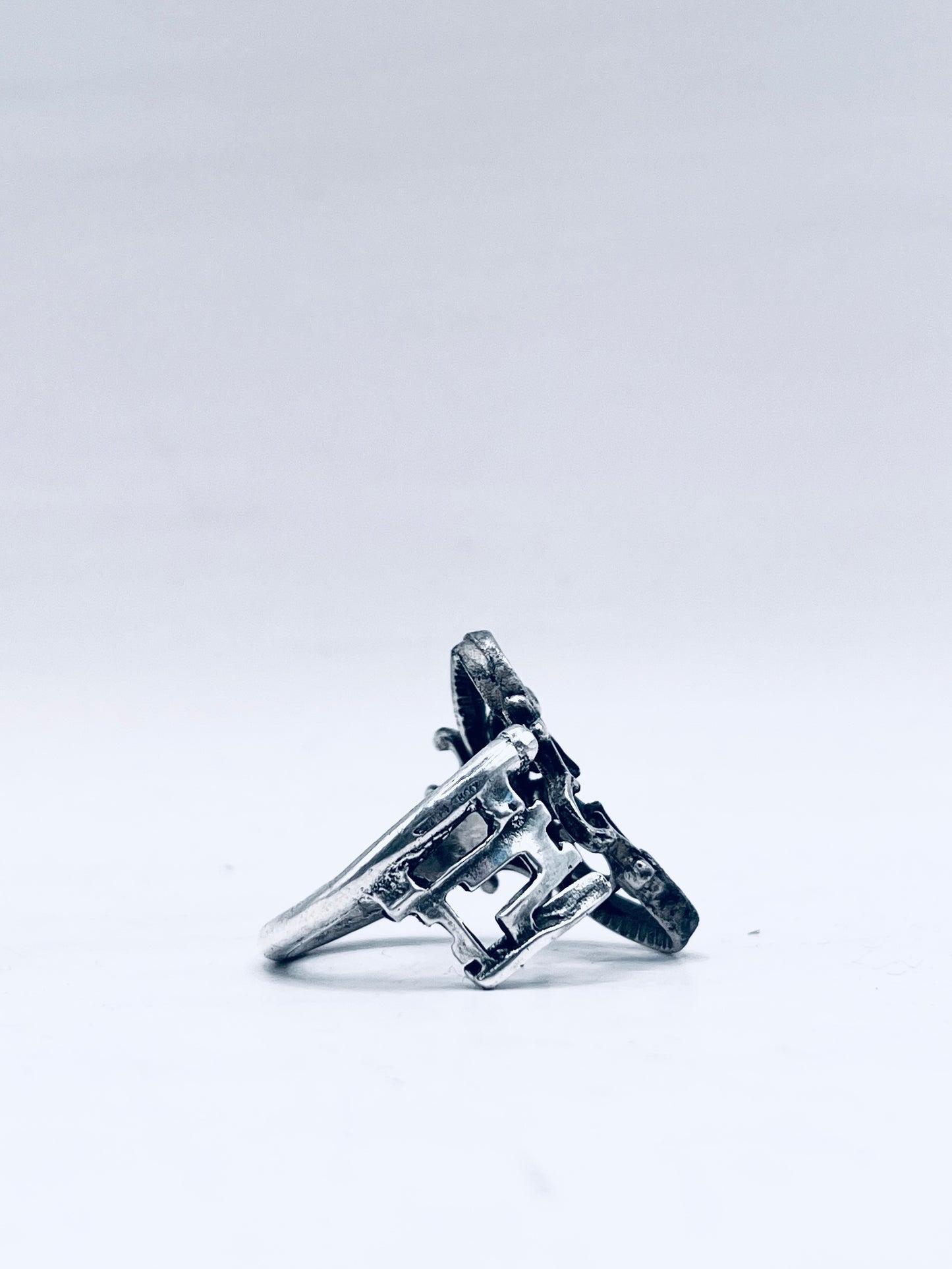 Anello Artigianale “CHIAVE CORONA ARGENTO 925” Realizzato con Antica Chiave in Argento
