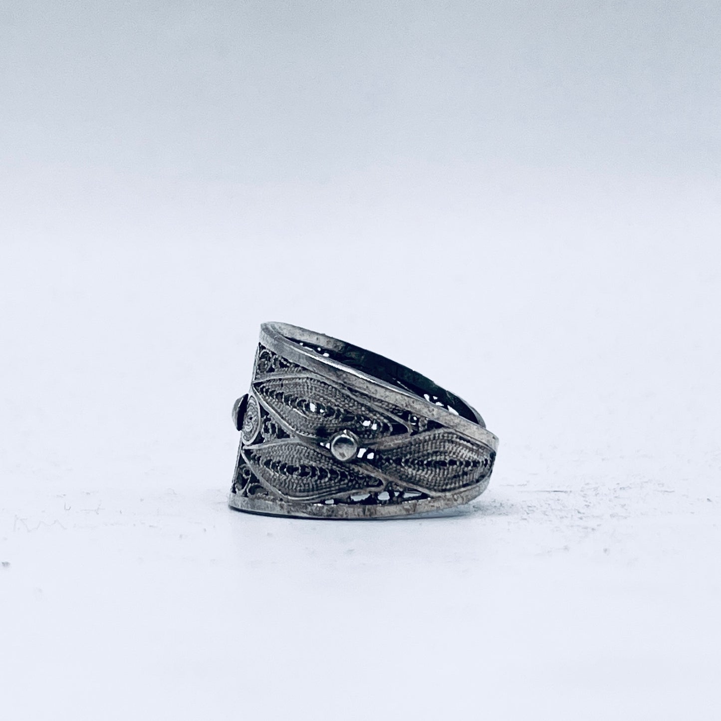 Anello Artigianale FILIGRANA Mod. SPILLA Realizzato con Antica spilla in Argento (Prima Metà del ’900)