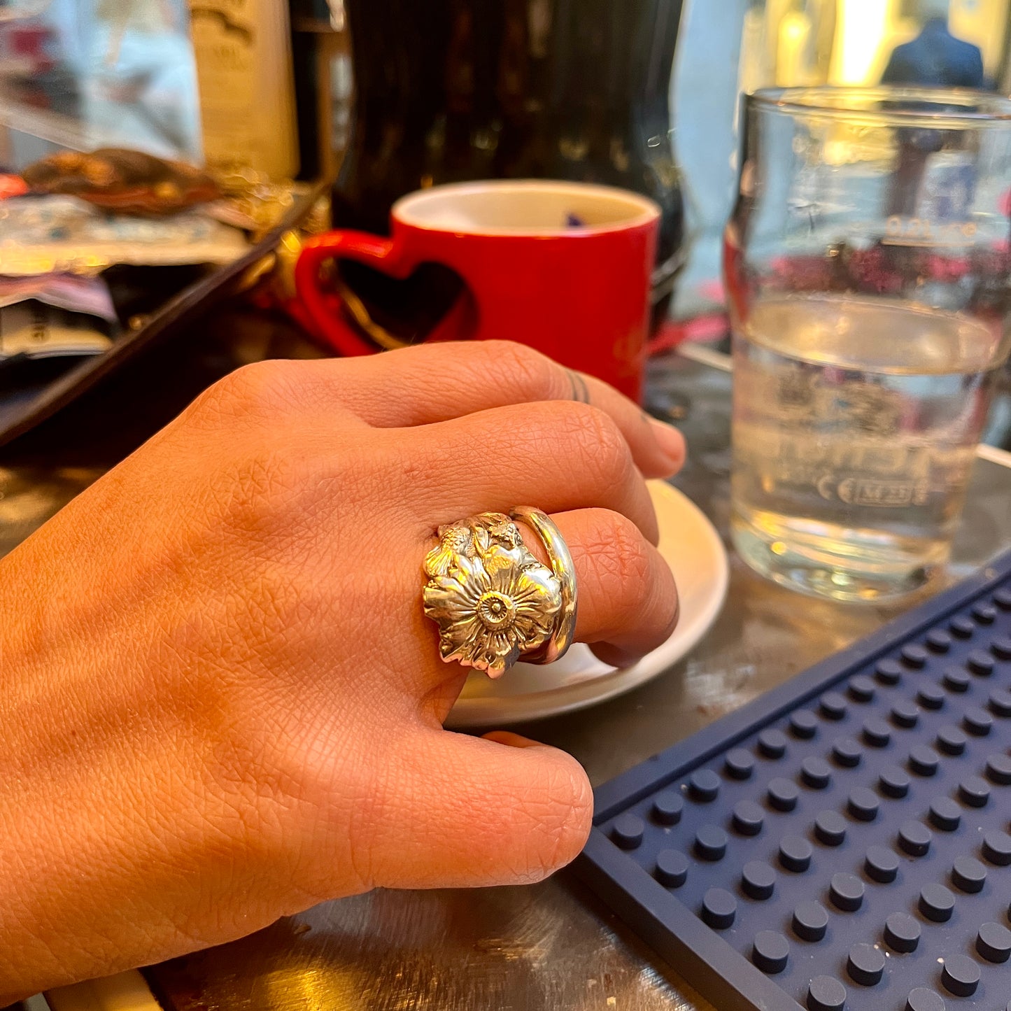 Anello Artigianale FIORDALISO Mod. SPIRALE  Realizzato con Antica posata in Argento (Prima Metà del ’900)