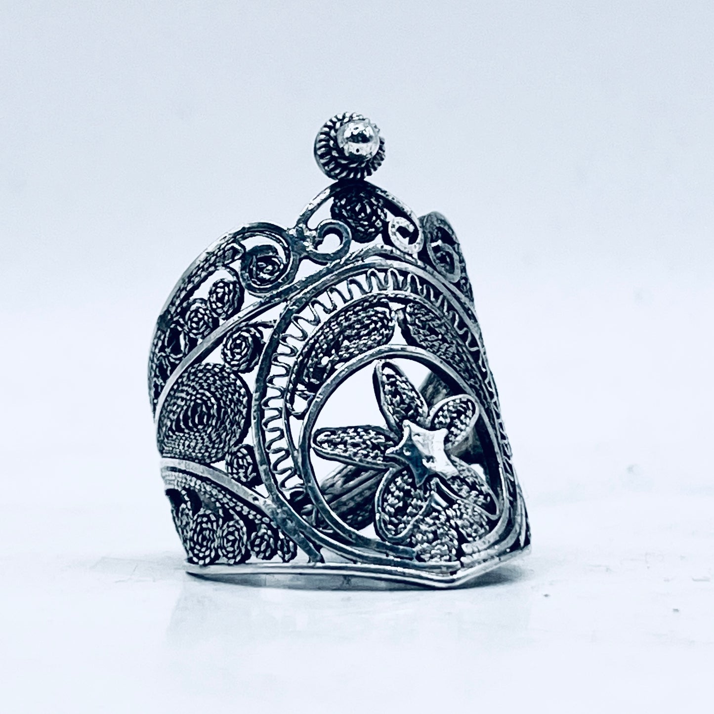 Anello Artigianale FILIGRANA Mod. SPILLA Realizzato con Antica spilla in Argento (Prima Metà del ’900)