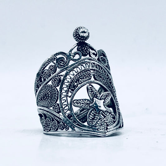 Anello Artigianale FILIGRANA Mod. SPILLA Realizzato con Antica spilla in Argento (Prima Metà del ’900)