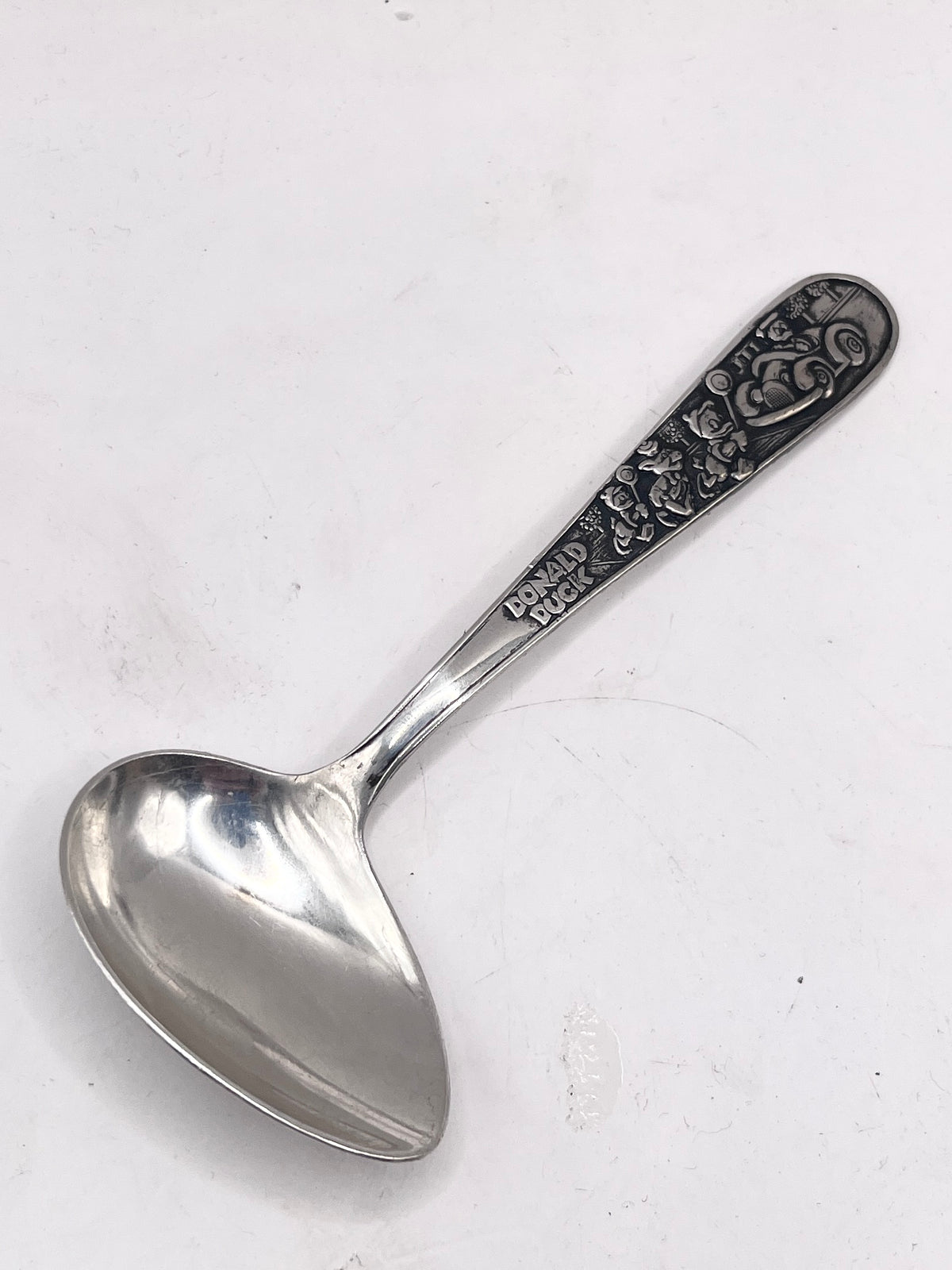 Anello Donald Duck ricavato da una posata antica in lega d’argento – vista 3