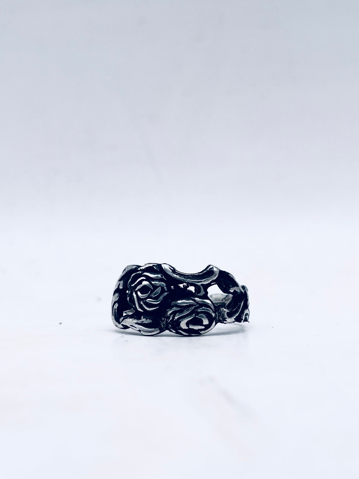 Anello Rose Art Nouveau ricavato da una posata antica in argento 925 – vista 6