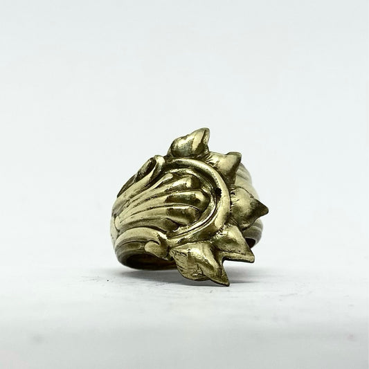 Anello Artigianale ZAMPA02 Mod. PINZETTA  Realizzato con Antica posata in OTTONE (Prima Metà del ’900)