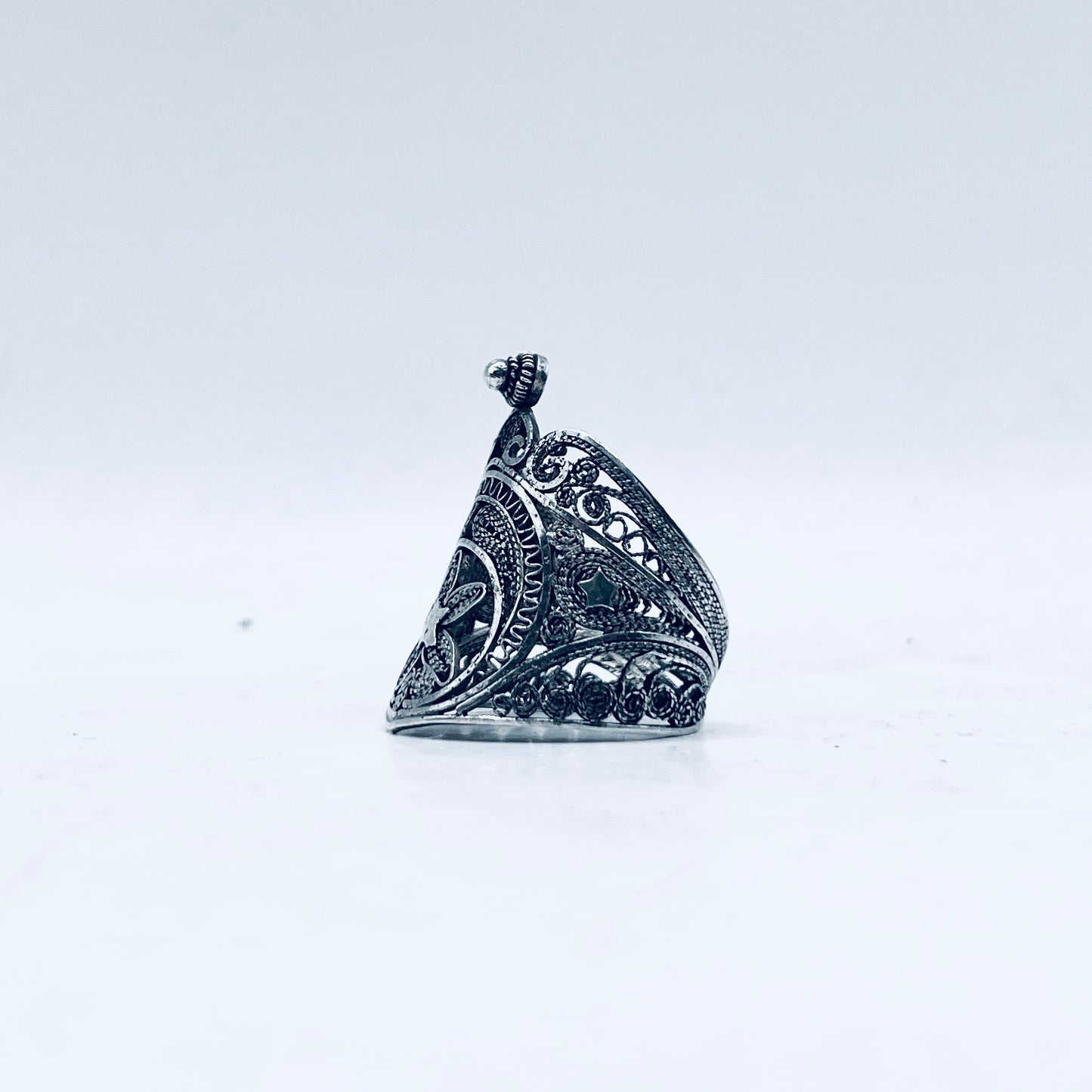 Anello Artigianale FILIGRANA Mod. SPILLA Realizzato con Antica spilla in Argento (Prima Metà del ’900)
