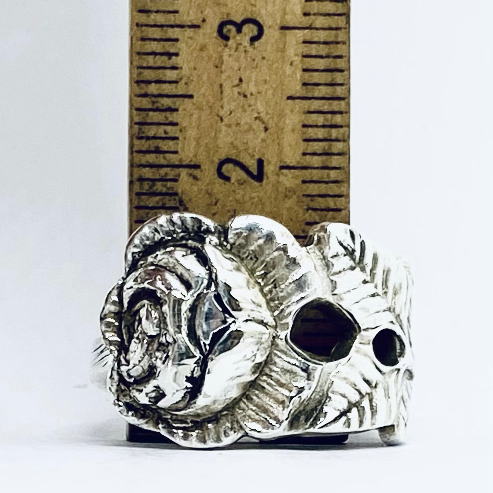 Anello Artigianale ROSA Mod. SPIRALE  Realizzato con Antica posata in Argento (Prima Metà del ’900)
