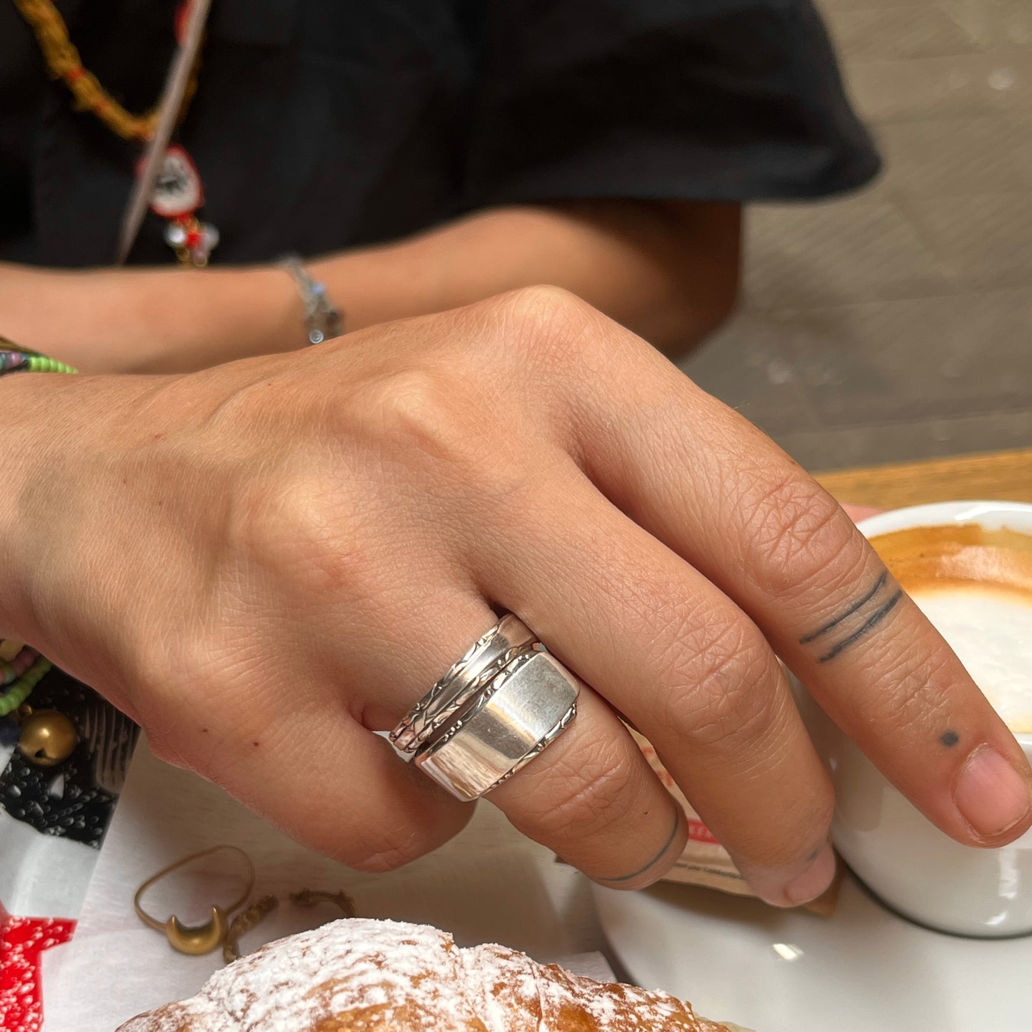 Anello Artigianale Mod. SPIRALE  Realizzato con Antica posata in Argento (Prima Metà del ’900)
