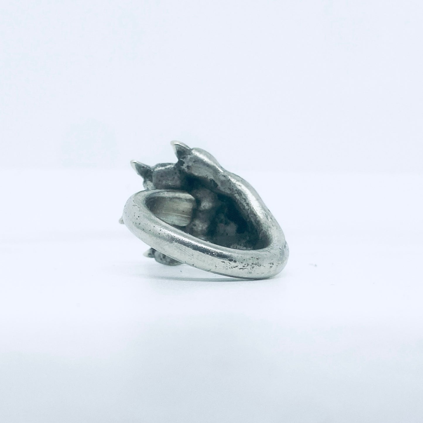 Anello Artigianale ZAMPA02 Mod. PINZETTA  Realizzato con Antica posata in Argento (Prima Metà del ’900)