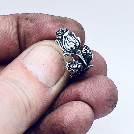Anello Artigianale + Pendente (in omaggio) ROSA DI HILDESCHEIM Mod. CLASSICO  Realizzato con Antica posata in Argento (Prima Metà del ’900) (Copia)