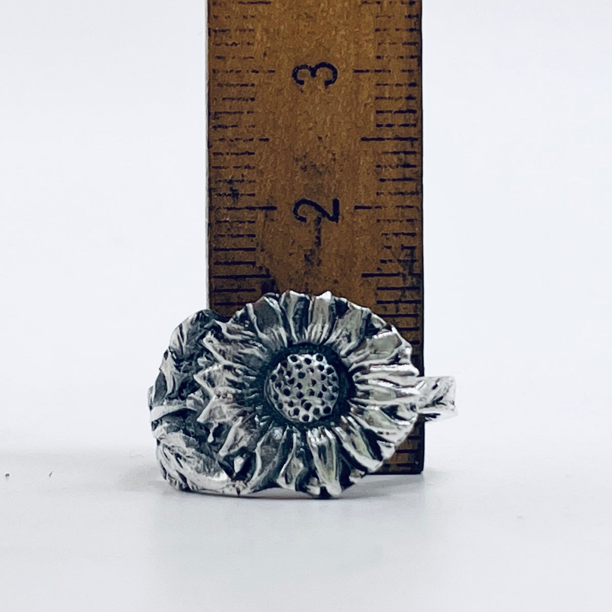 Anello Artigianale GIRASOLE Mod. CLASSICO  Realizzato con Antica posata in Argento (Prima Metà del ’900)