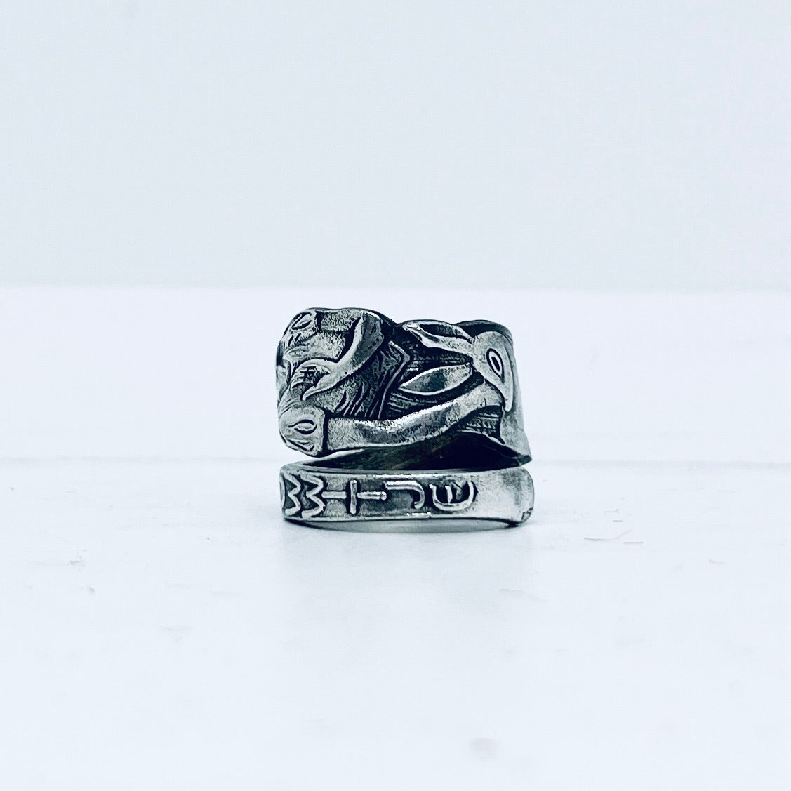 Anello Artigianale BIANCANEVE Mod. SPIRALE  Realizzato con Antica posata in Argento (Prima Metà del ’900)