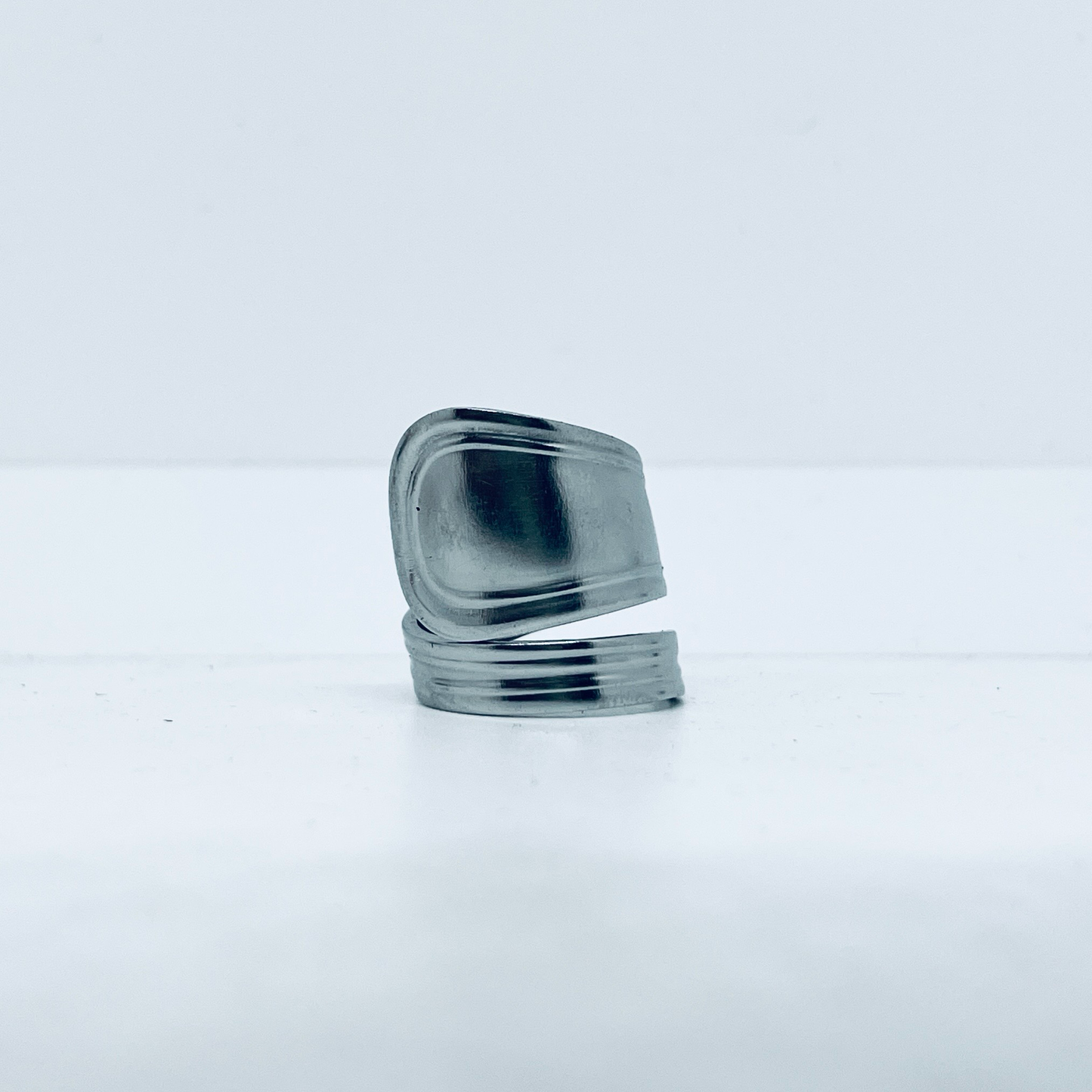 Anello Artigianale TESTER Mod. SPIRALE  Realizzato con posata in Acciaio