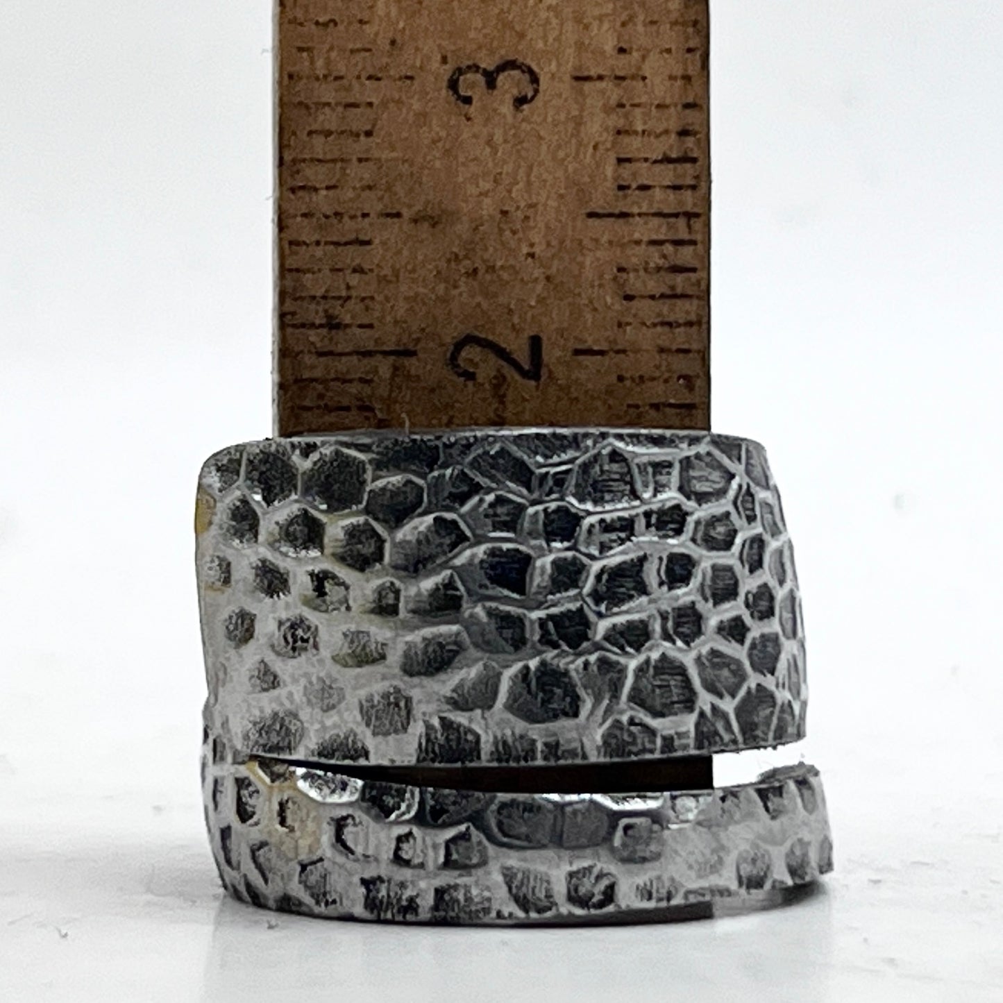 Anello Artigianale Mod. CLASSICO/SPIRALE/SOVRAPPOSTO PITONATO  Realizzato con Forchettina in ACCIAIO