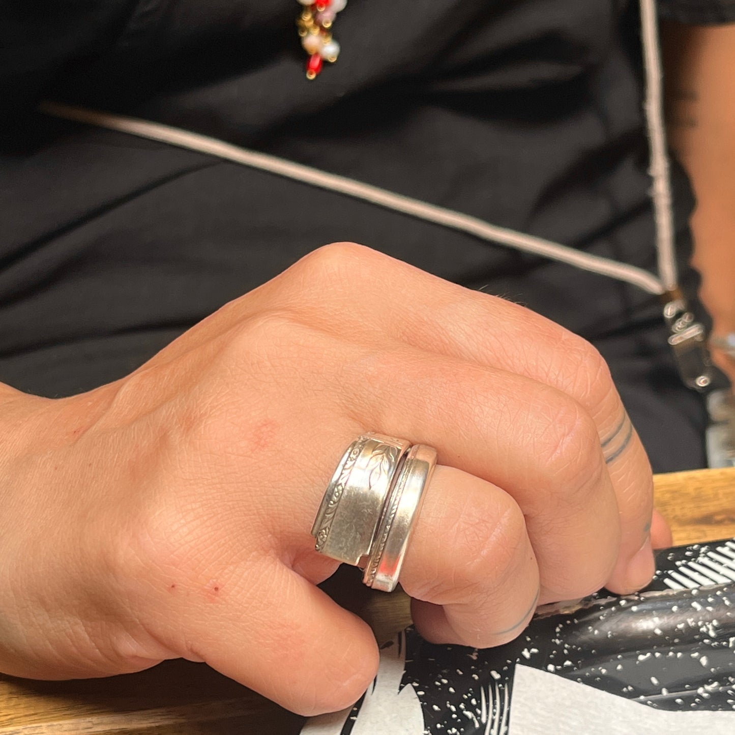 Anello Artigianale Mod. SPIRALE  Realizzato con Antica posata in Argento (Prima Metà del ’900)
