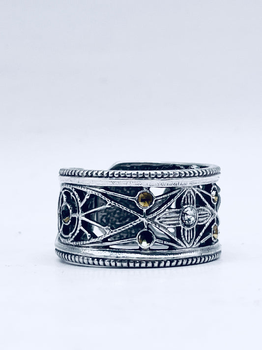 Anello Artigianale SPILLA COSTELLAZIONI Mod. SPILLA Realizzato con Antica spilla in Argento (Prima Metà del ’900)