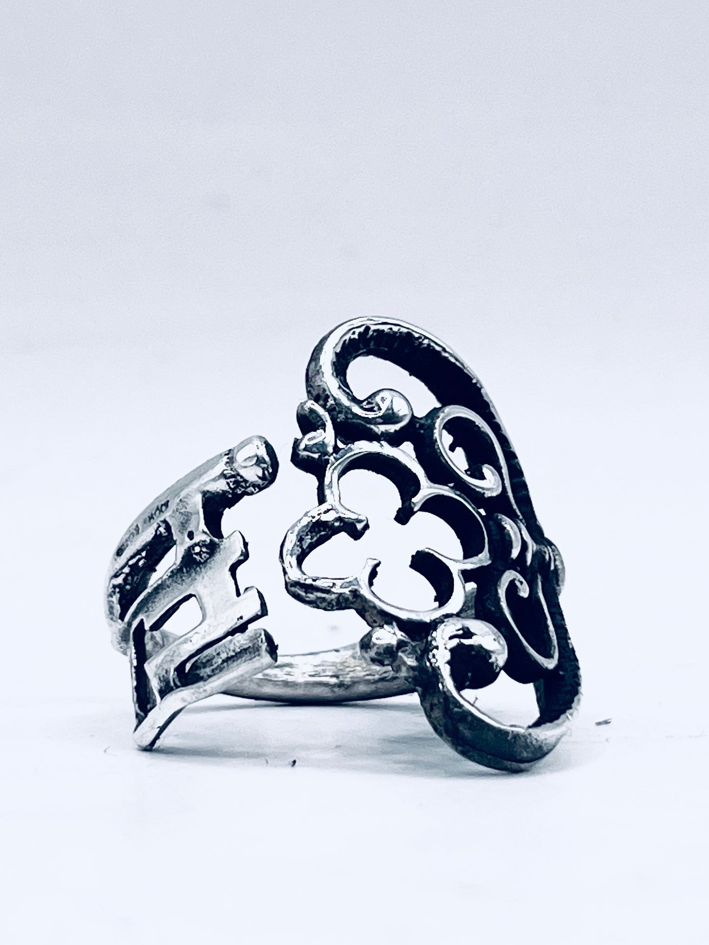 Anello Artigianale “CHIAVE CORONA ARGENTO 925” Realizzato con Antica Chiave in Argento