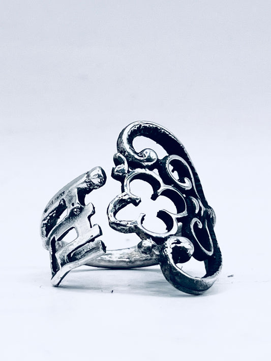 Anello Artigianale “CHIAVE CORONA ARGENTO 925” Realizzato con Antica Chiave in Argento