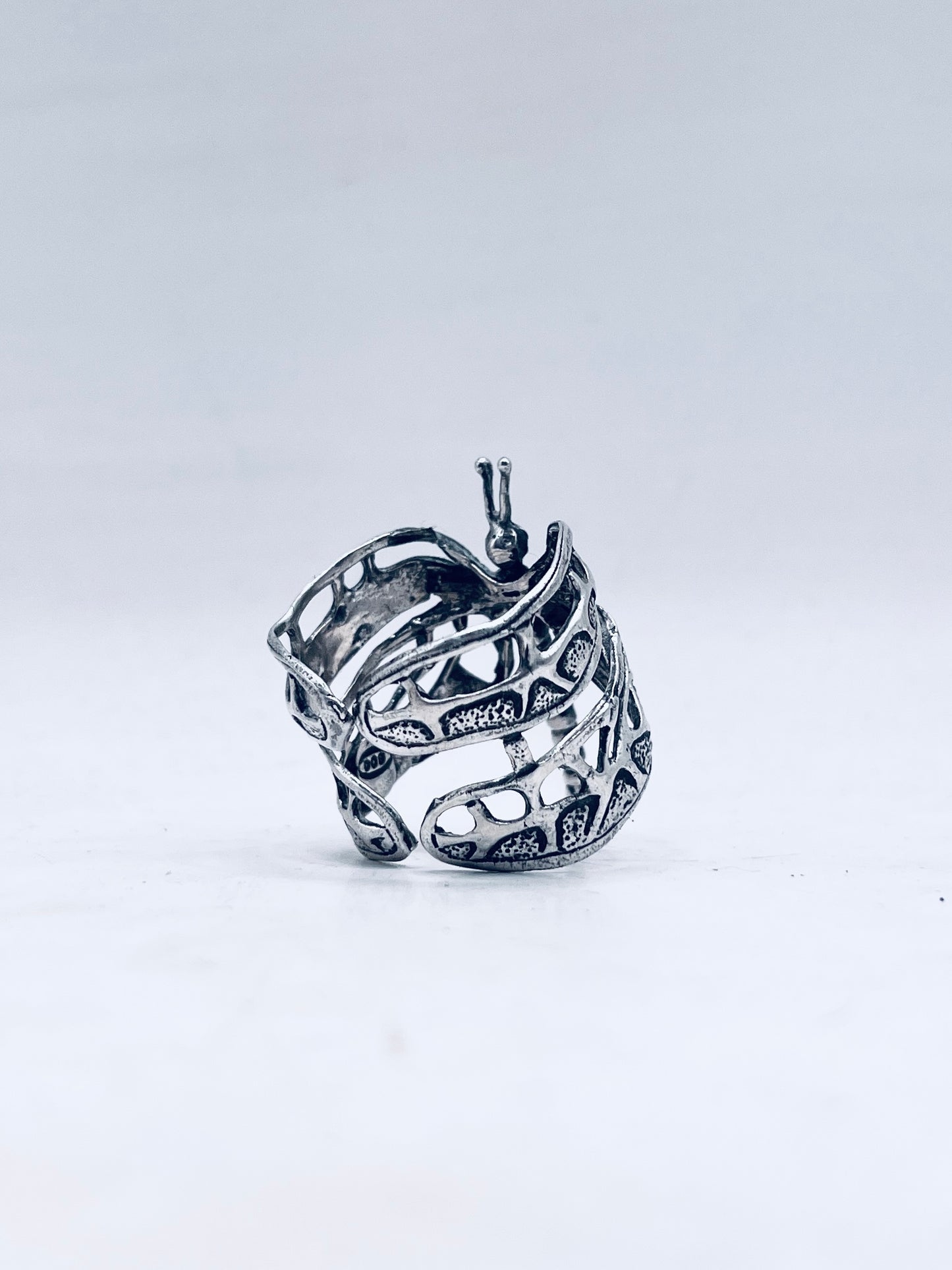 Anello Artigianale LIBELLULA Mod. SPILLA Realizzato con Antica spilla in Argento (Prima Metà del ’900)