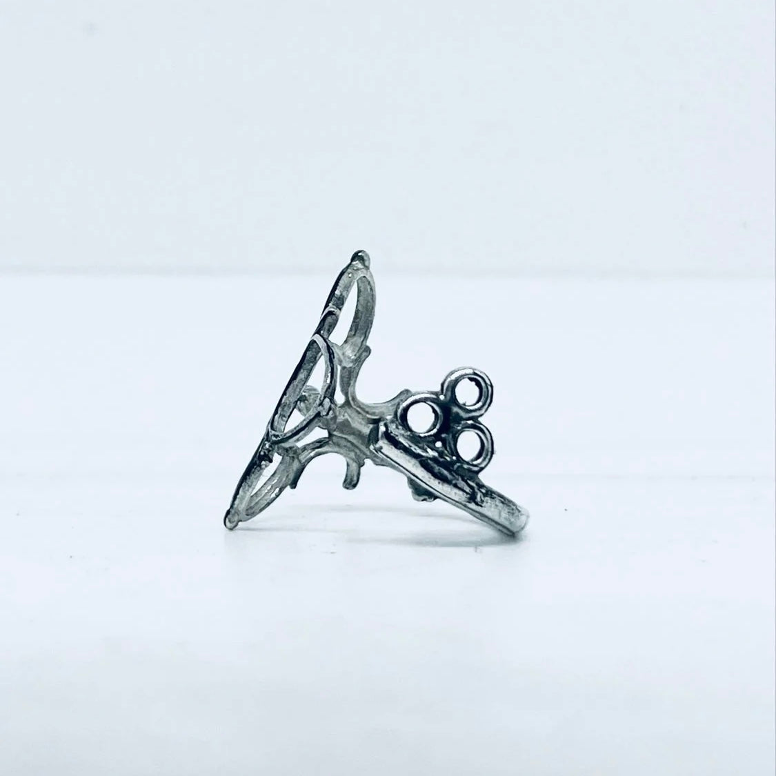 Anello Artigianale “CHIAVE TRIFOGLIO ARGENTO 925” Realizzato con Antica Chiave in Argento