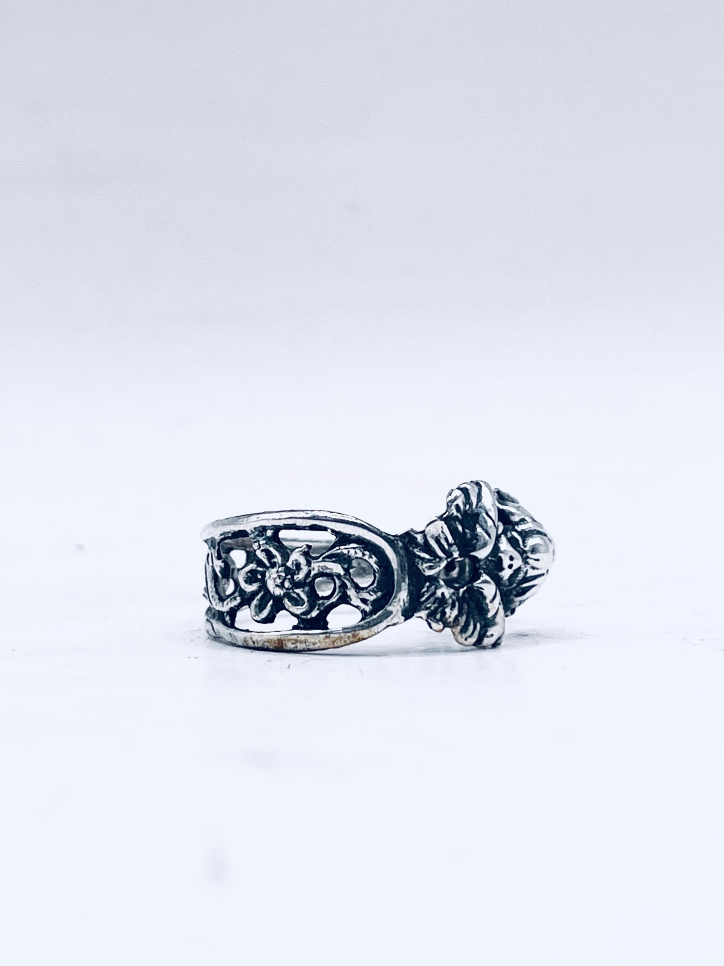 Anello Artigianale PUTTO Mod. CLASSICO  Realizzato con intero Antico Cucchiaino in Argento 800(Prima Metà del ’900)