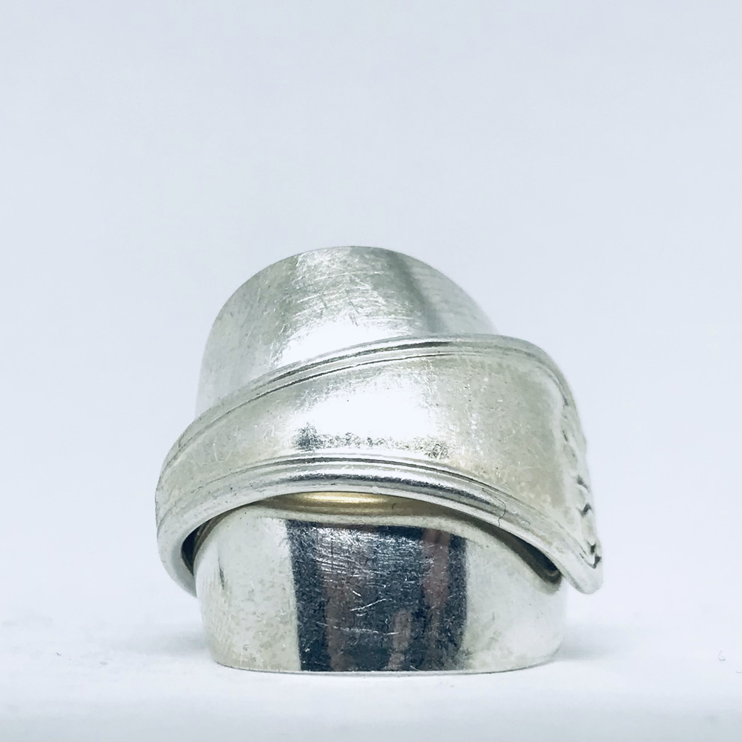 Anello Artigianale Mod. INTERO  Realizzato con intero Antico Cucchiaino in Argento (Prima Metà del ’900)