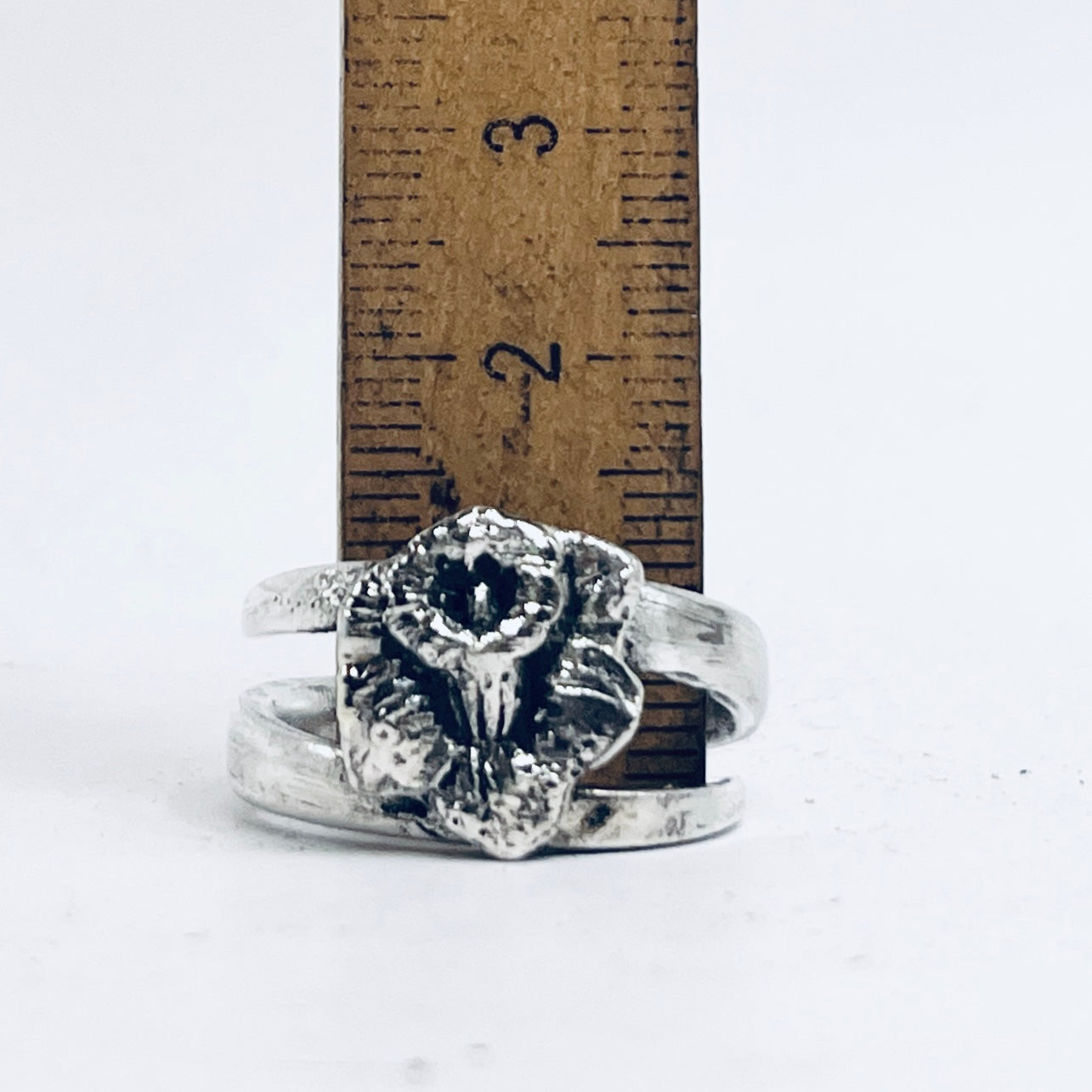 Anello Artigianale NARCISO Mod. DOPPIO REBBIO Realizzato con Antica posata in Argento (Prima Metà del ’900)