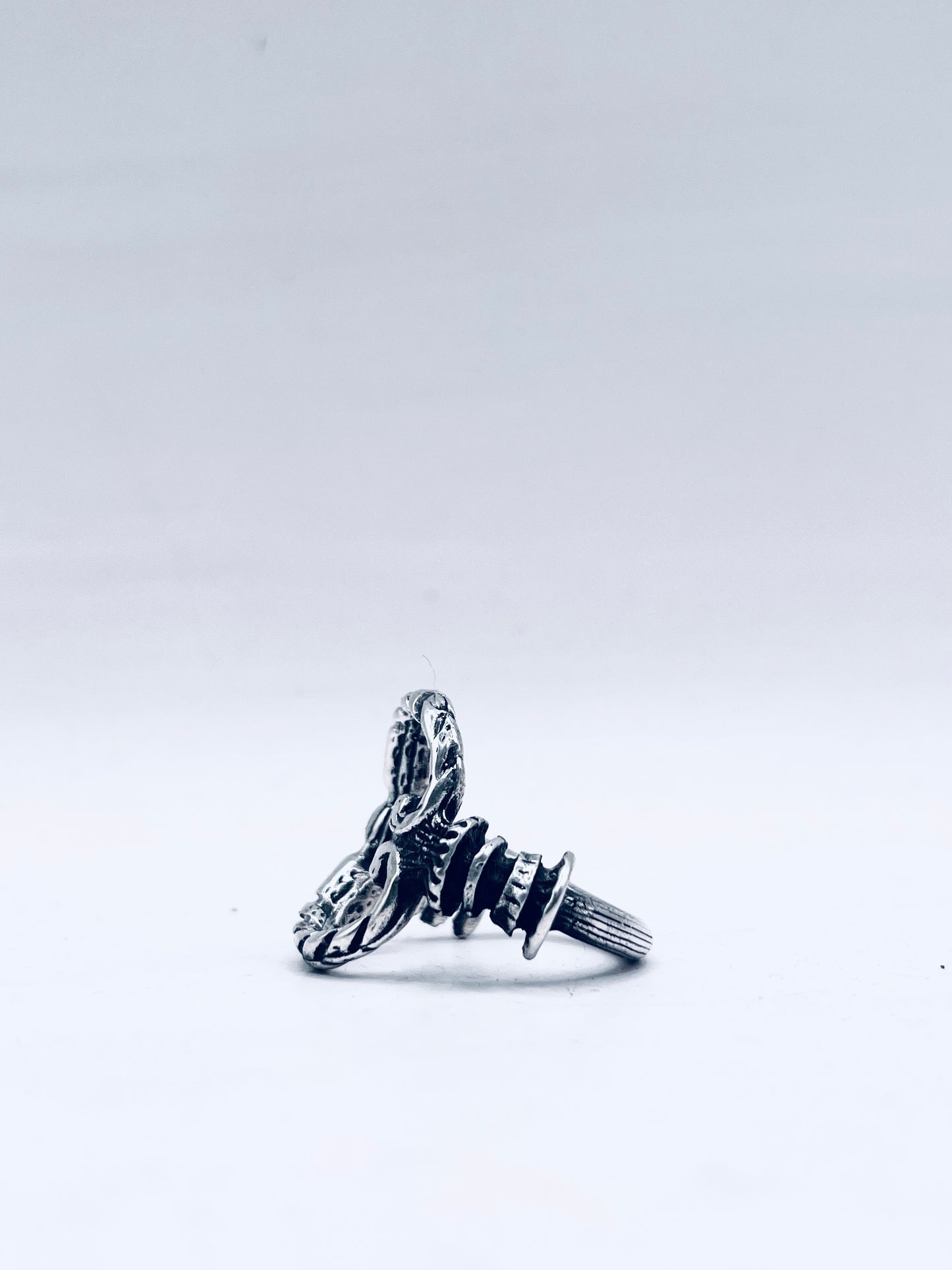 Anello Artigianale “CHIAVE SERPENTI ARGENTO 925” Realizzato con Antica Chiave in Argento