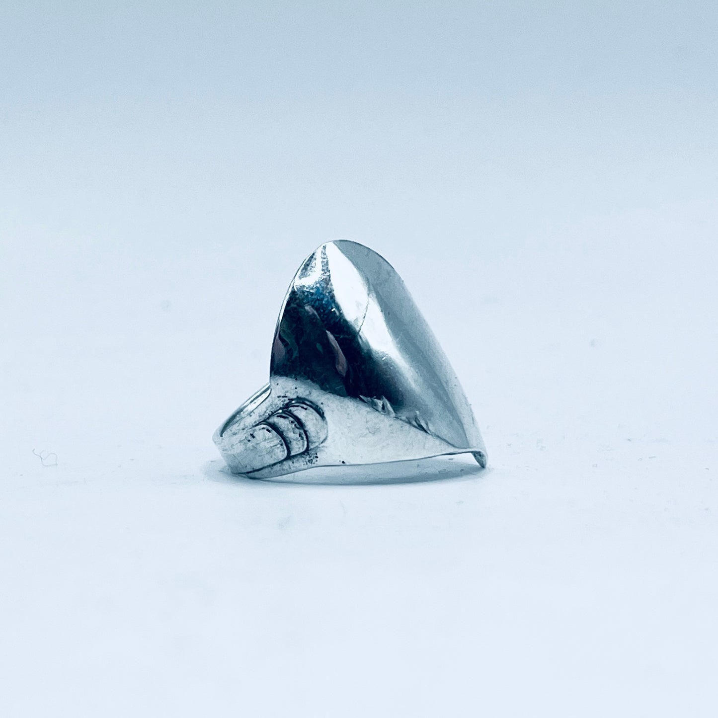 Anello Artigianale GRANDE CUORE Mod. CLASSICO  Realizzato con Antica posata in Argento (Prima Metà del ’900)