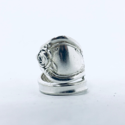 Anello Artigianale ROSA Mod. SPIRALE  Realizzato con Antica posata in Argento (Prima Metà del ’900)