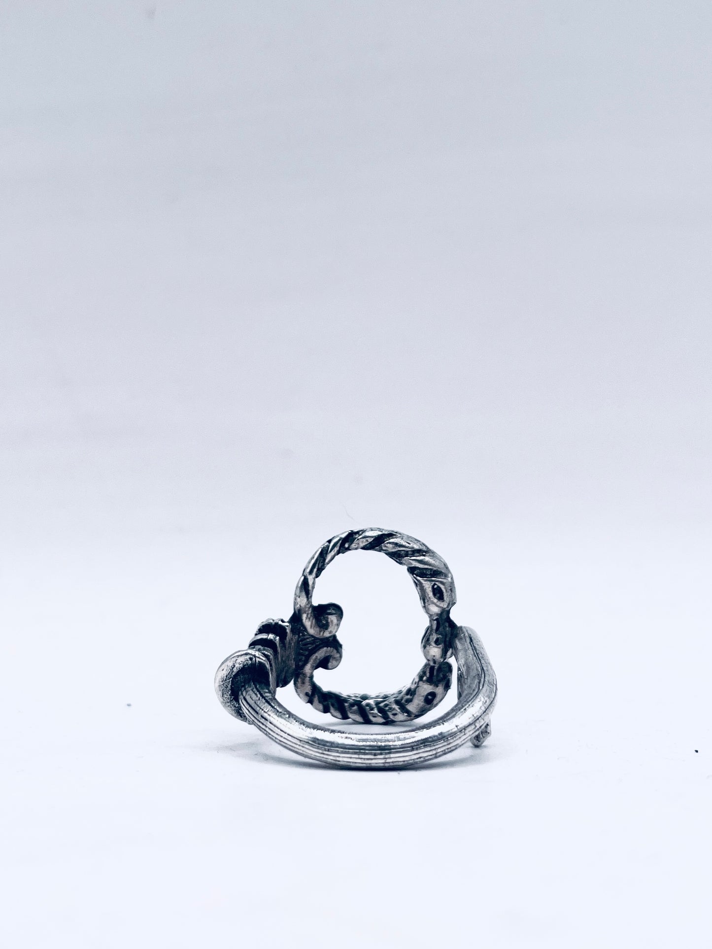 Anello Artigianale “CHIAVE SERPENTI ARGENTO 925” Realizzato con Antica Chiave in Argento